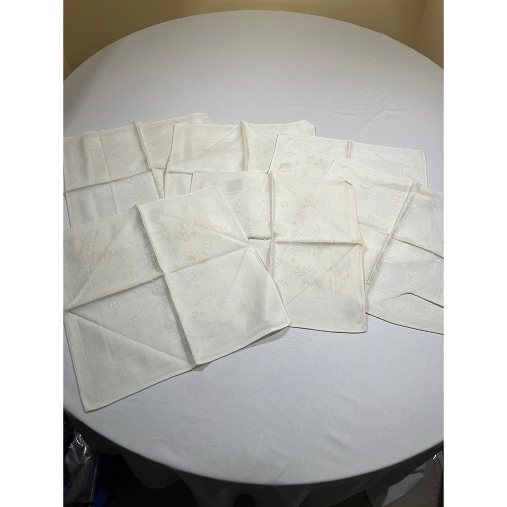 Napkins 15x15 Cream Vintage Floral Damask Set of 6